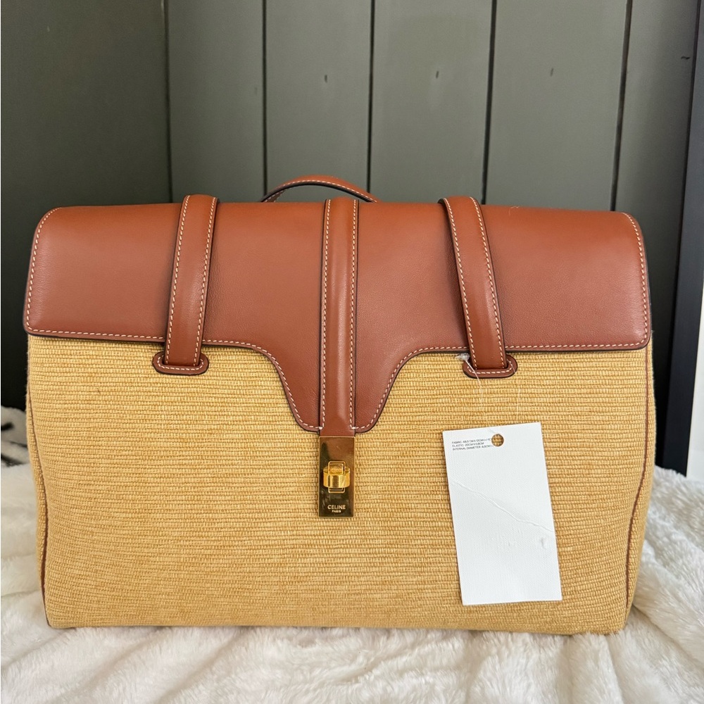 Celine bag Raffia Soft Bag with dust bag.